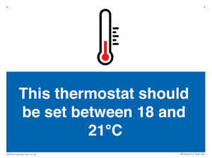 This thermostat should be set between 18 and 21°C
